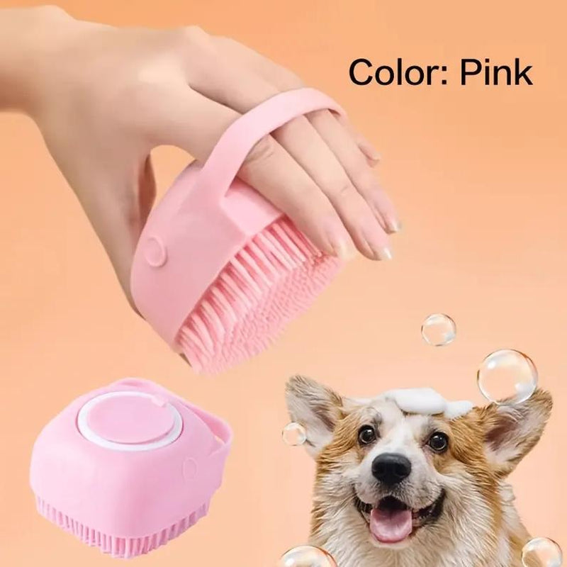 Silicone Dog Bath Brush – Gentle Massage & Shampoo Dispenser for Easy Grooming