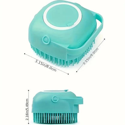 Silicone Dog Bath Brush – Gentle Massage & Shampoo Dispenser for Easy Grooming